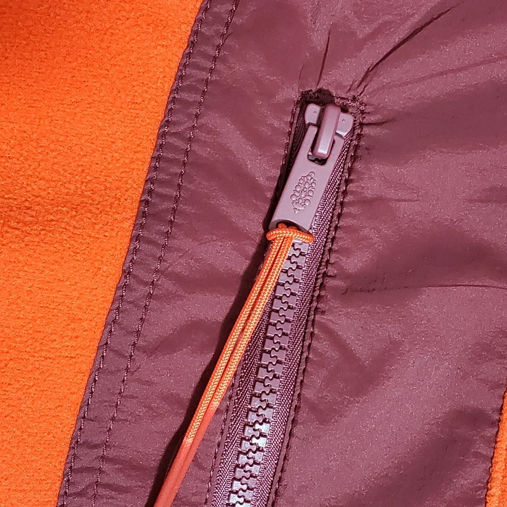 Free People FP Movement Climber Orange Fleece Oversized Jacket‎ Size L